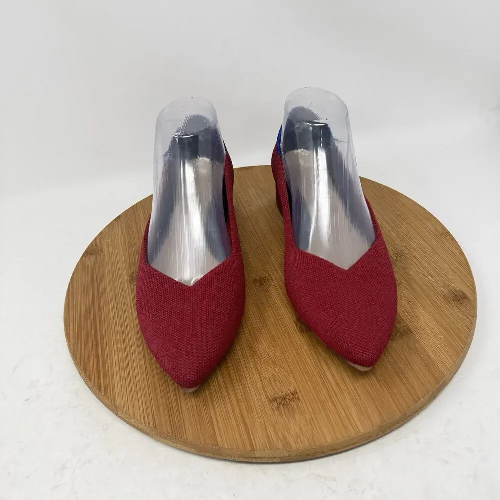 Rothys The High Point Pointed Toe Heels Autumn Red Career Office Womens 7.5 - Picture 2 of 9